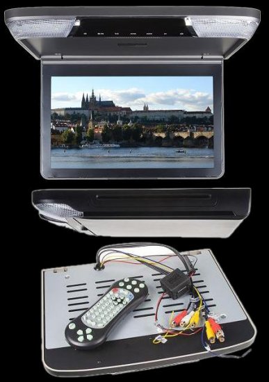 Stropn LCD monitor 11,6" s DVD, USB, SD + hry / ern - Kliknutm na obrzek zavete