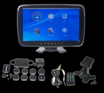 LCD monitor 10,1" na oprku/palubn desku s microSD/USB/FM modul